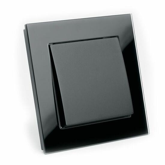 Фото №2 Выключатель 1-клавишный, серия Катрин, черный, Stekker (GLS10-7003-05)