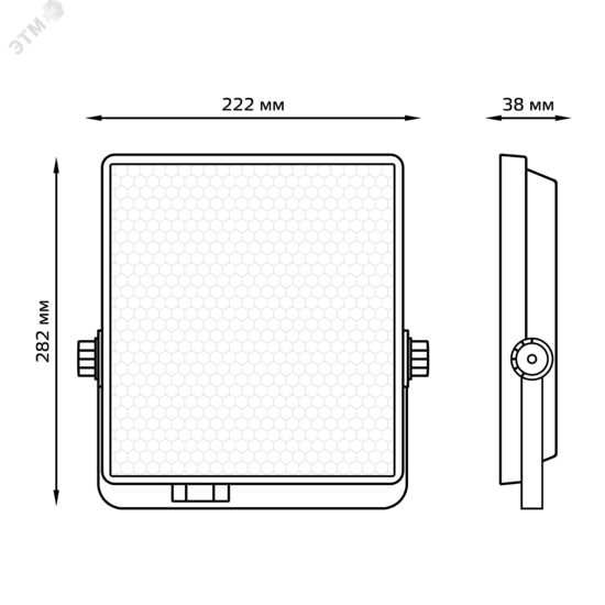 Фото №6 Прожектор светодиодный ДО-70 Вт 6300 Лм 6500К IP65 IK07 черный EVO Gauss (687511370)