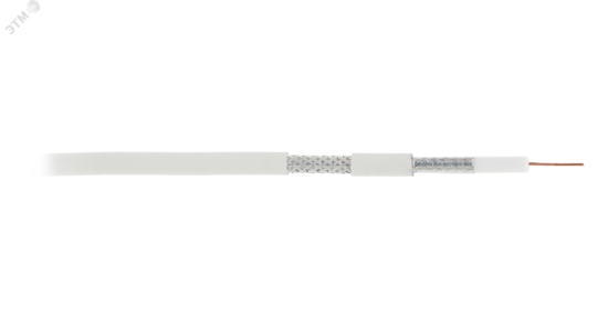 Фото №2 Кабель коаксиальный RG-6 (75 Ом) одножильный CCS внутренний PVC бел 100м (UEC-C2-32123A-WT-1)