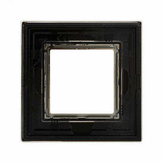 Фото №4 Рамка из натурального стекла, ''Avanti'', черная, 2 модуля (4402822)