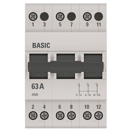 Фото №3 Переключатель трехпозиционный 3P 63А Basic (tps-3-63)