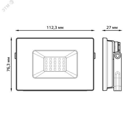 Фото №6 Прожектор светодиодный ДО-20 Вт 1750 Лм 6500К IP65 200-240 В белый LED Elementary Gauss (613120320)