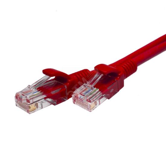 Фото №2 Патч-корд U/UTP Cat.5e 4x2х26AWG (7x0.16mm) Cu PVC красный 2м (10-0113)