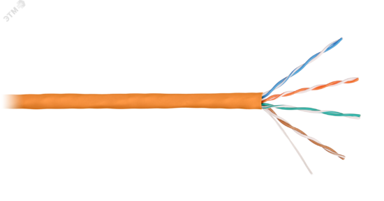 Фото №2 Витая пара СORDLINE U/UTP 4 пары 5e Сu 24A        G(0,51мм) вн.LSZH орн.305м (CL-CuI5E04U-051SO-LSZH-OR-305)