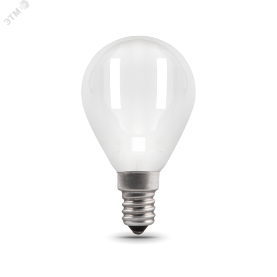 Фото №2 Лампа светодиодная LED 9 Вт 610 Лм 4100К белая Е14 Шар milky Filament Gauss (105201209)