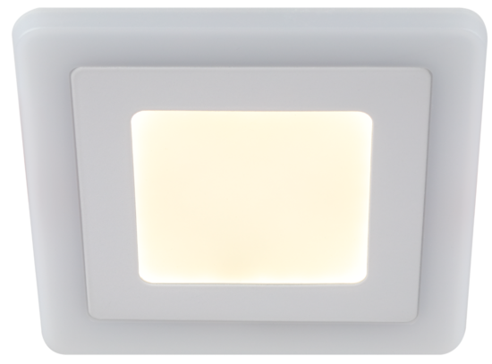 Фото №5 LED 4-9 BL Точечные светильники ЭРА светодиодный квадратный c cиней подсветкой LED 9W  540LM 220V 4000K (Б0017496)
