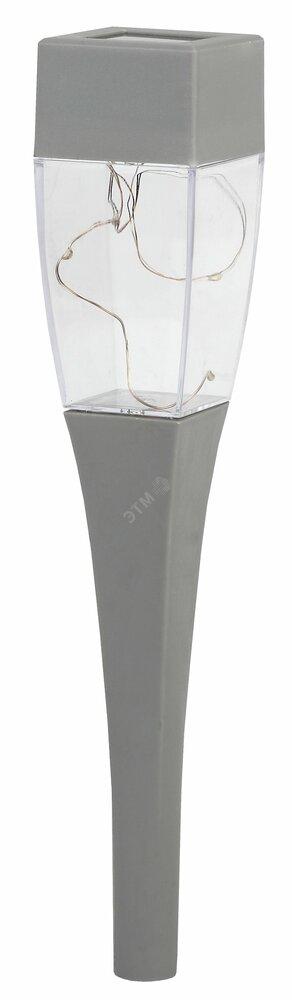 Фото №2 Садовый светильник на солнечной батарее, сталь, пластик, серый, 38 см SL-SS38-GLOW-2 ЭРА (Б0032578)
