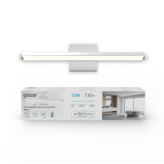 Фото №4 Светильник светодиодный настенный ДПБ-12 Вт 660 Лм 200-240 В 400 мм LED акцентный BR041 Safo Gauss (BR041)