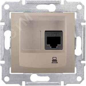 Фото №3 Sedna Розетка компьютерная RJ45 категория 5е в    рамку титан (SDN4300168)