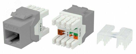 Фото №2 Вставка KJ8-8P8C-C6A-180-GY Keystone Jack RJ-45(8P8C)категория 6a(10G)тип 180 (KJ8-8P8C-C6A-180-GY)