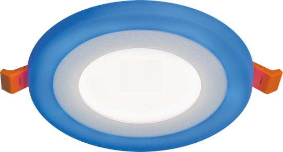 Фото №2 Светильник светодиодный ДВО-6Вт 4000K 600Лм со светодиодной синей подсветкой 2Вт (71819 NLP-RC2)