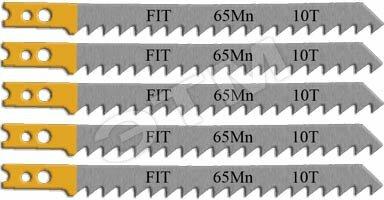 Фото №2 Полотна для электролобзика по дереву американский хвостовик 2-хсторонняя заточка 10Т (5шт) (41114)
