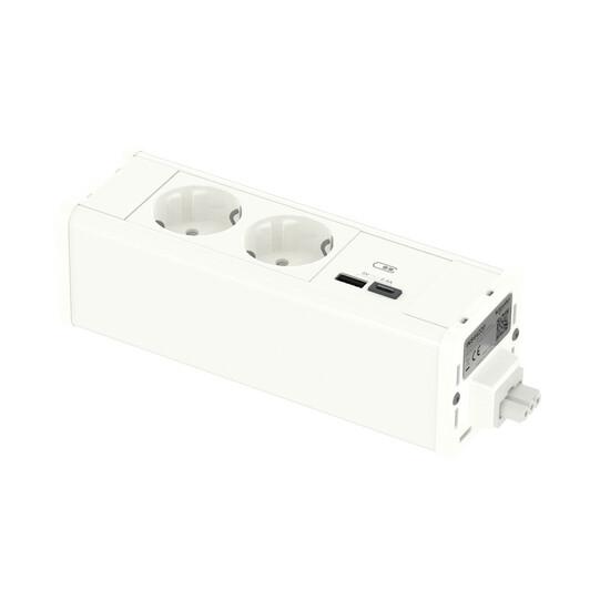 Фото №2 Unica System+ Блок 2хРозетка 2К+З и 2хUSB A/C БЕЛЫЙ (INS44220)