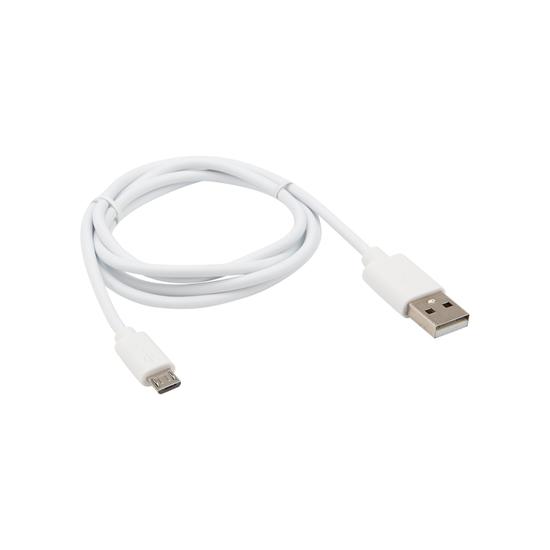 Фото №2 Кабель USB-micro USB, PVC, white, 1mе (etm18-4269)