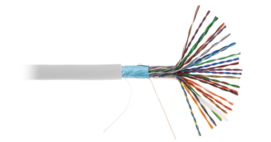 Фото №2 Кабель F/UTP 25 пар Кат.5 одножильный медный внутренний PVC серый 305м (EC-UF025-5-PVC-GY-3)
