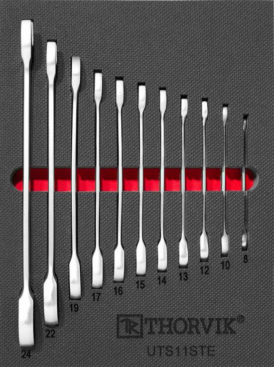 Фото №2 Набор ключей комбинированных трещоточных в EVA ложементе 280х375 мм, 11 предметов (UTS11STE)