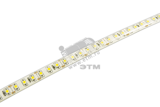 Фото №2 Лента светодиодная LEDx120/м 1м 10Вт/м 12В теплый белый IP65 (5м) (2859112)