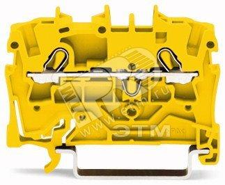 Фото №2 Клемма 2-проводная проходная 0.25-2.5(4)мм.кв желтая (2002-1206)