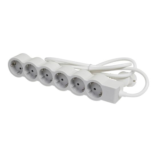 Фото №2 Удлинитель серии  Стандарт   6 x 2К+З с кабелем 3 м., цвет: бело-серый (694565)