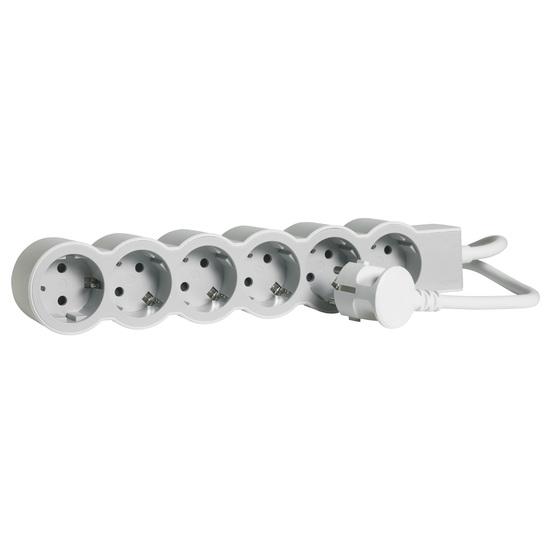 Фото №4 Удлинитель серии  Стандарт   6 x 2К+З с кабелем 3 м., цвет: бело-серый (694565)