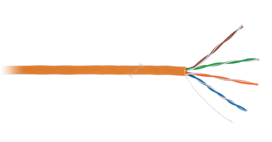 Фото №2 Кабель U/UTP 4 пары Кат.5e одножильный медный внутренний LSZH оранж 100м (EC-UU004-5E-LSZH-OR-1)