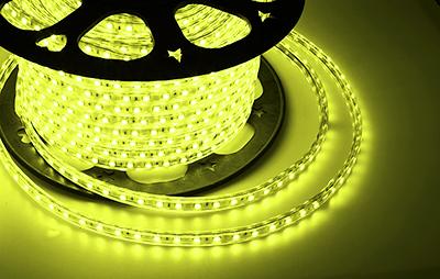 Фото №2 Лента LED герметичная в силиконовой оболочке 220В 13х8мм IP65 SMd5050 60 диодов/метр желтый (бухта 50м) (142-102)