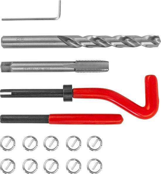 Фото №2 Набор для восстановления резьбы M10x1.25, 15 предметов (TRIS10125)