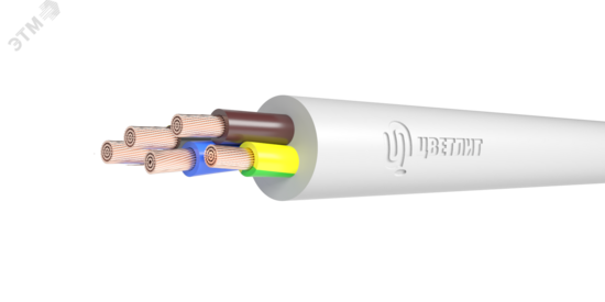 Фото №2 Провод ПВС 4х6+1х6 белый
