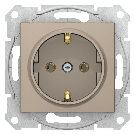 Фото №2 Sedna Розетка с заземлением без шторок в рамку титан (SDN3000568)