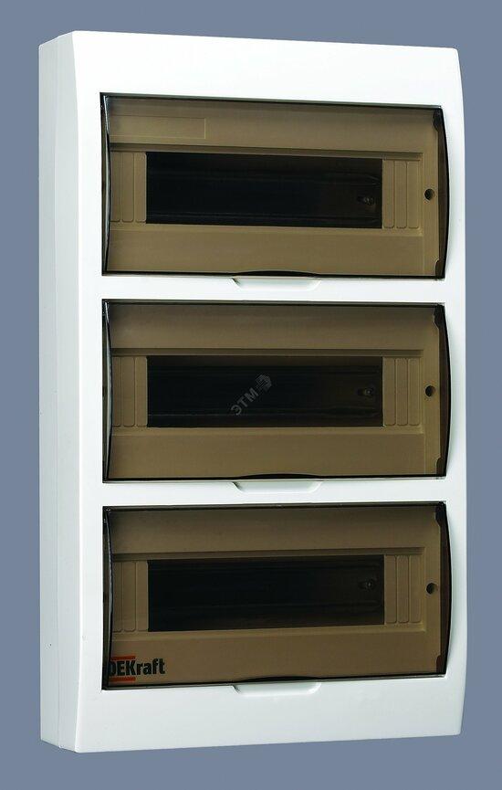 Фото №2 Щит распределительный навесной ЩРн-36 IP41 пластиковый прозрачная дверь (31014DEK)
