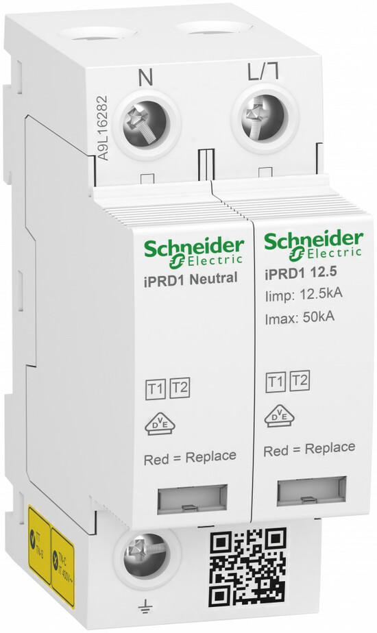 Фото №2 УЗИП iPRD1 12.5r 1P+N 50kA КЛАСС 1+2 с картриджем (A9L16282)