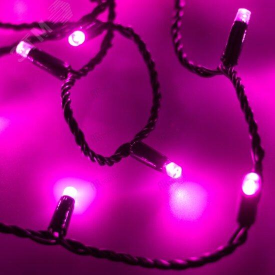 Фото №2 Гирлянда светодиодная декоративная ARD-STRING-CLASSIC-10000-BLACK-100LED-FLASH PINK (230V, 7W) (ARDCL, IP65) (025807)