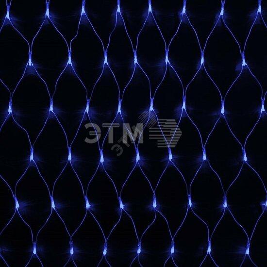 Фото №2 Гирлянда Сеть 2х1,5м, свечение с динамикой, прозрачный ПВХ, 288 LED, 230 В, цвет: Синий (215-043)