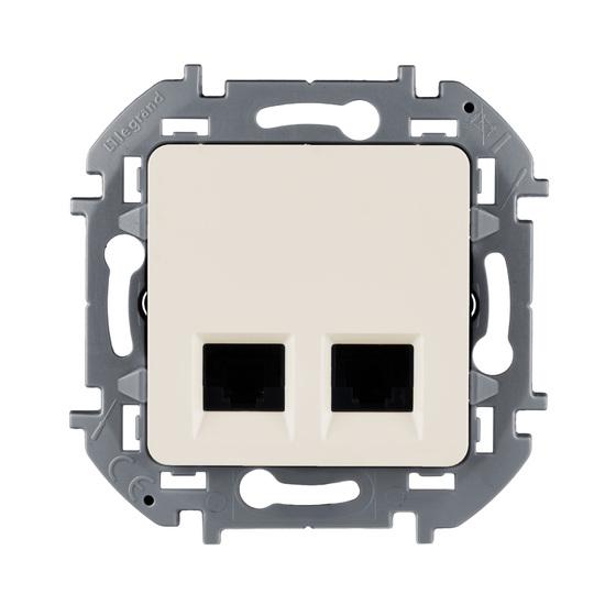 Фото №2 INSPIRIA розетка двойная RJ 45  категория 5e  UTP  слоновая кость (673836)