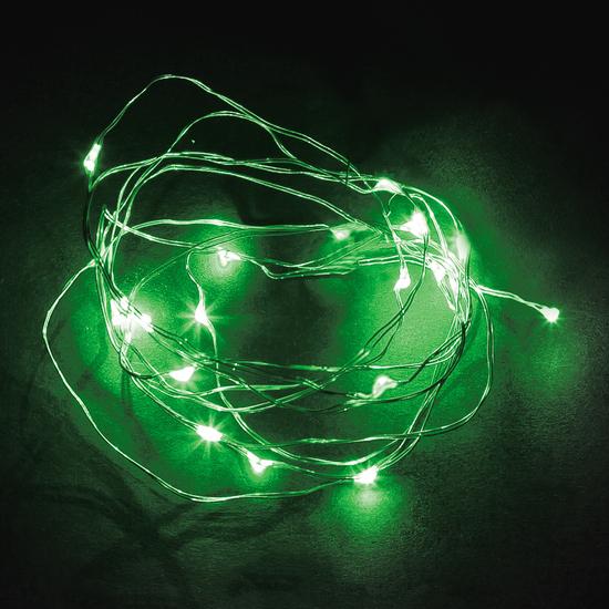 Фото №3 Гирлянда линейная LED зеленый 2м от батареек (CL570)