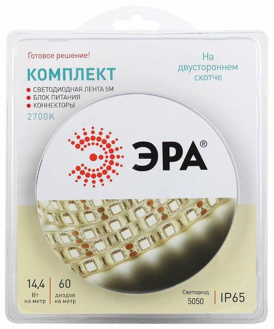 Фото №2 Набор со светодиодной лентой 12В ЭРА 5050kit-14,4-60-12-IP65-2700-5m ЭРА (Б0043069)