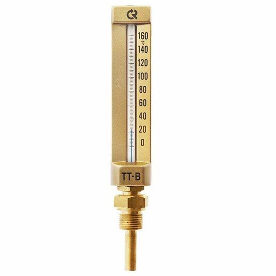 Фото №2 Термометр жидкостный стеклянный виброустойчивый прямой ТТ-В-150/150.П13 1/2' 0-100С (00000007736)