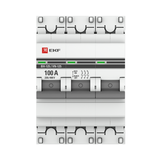 Фото №3 Выключатель нагрузки ВН-125 3P 100А PROxima (SL125-3-100-pro)