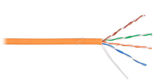 Фото №2 Витая пара U/UTP 4 пары кат.5e одножильный медный 0.511мм внутренний LSZH красный (NKL 9100C-RD)
