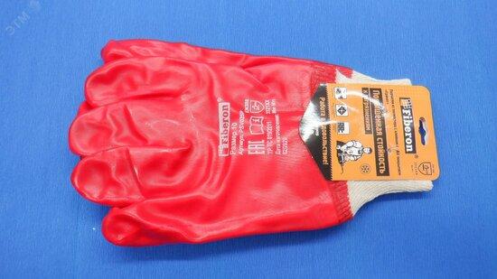 Фото №2 Перчатки Повышенная стойкость к загрязнениям      полиэстеровые с хлопком, ПВХ покрытие, Fiberon,   10(XL) (PSV025P)