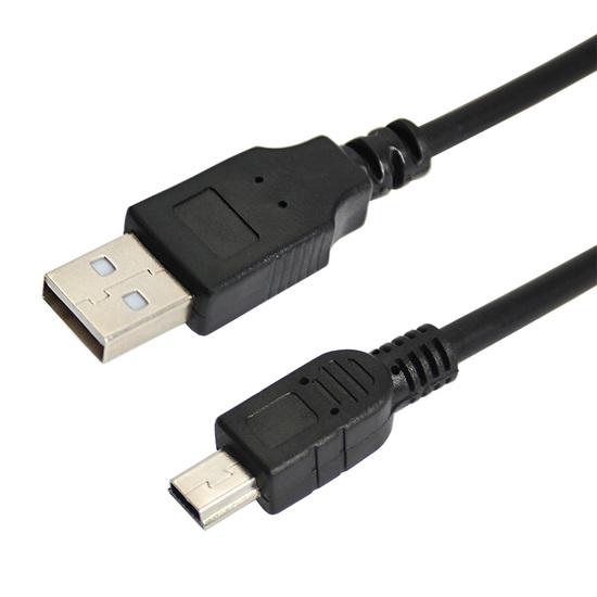 Фото №2 Кабель USB (шт. mini USB - шт. USB A) 0.2 метра, черный (etm18-1131-2)