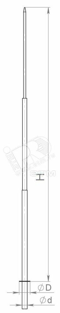 Фото №2 Молниеотвод встраиваемый H=5м под ОГК г.ц. (В00001034)