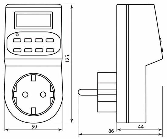 Фото №4 Розетка с таймером (недельная) электронная IP20 16А 3500W ТМ22 (ТМ22)