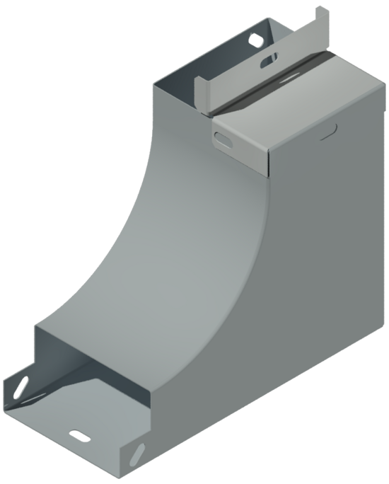 Фото №2 Угол внутренний боковой левый 300х80 отвод 300х80 S=1.0мм оцинкованный (STVSML.3008.3008.10)