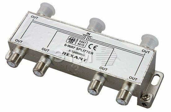 Фото №2 Делитель ТВ х 6 под F разъём 5-1000 МГц REXANT (etm05-6004)