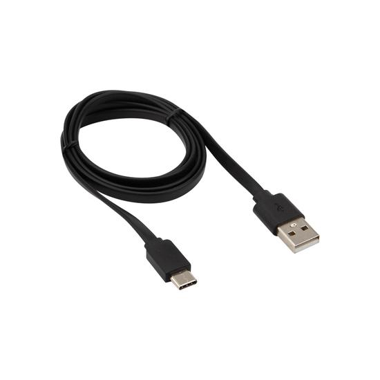 Фото №2 Кабель USB-Type-C, 2,4A, PVC, flat, 1mУстройство зарядное (etm18-1888)