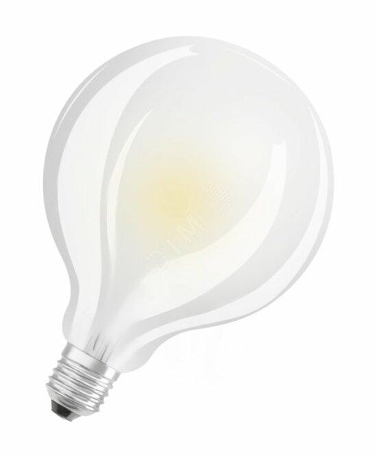 Фото №2 Лампа светодиодная Parathom Advanced G95 12W (замена75Вт), теплый белый свет, матовая колба, E27, диммируемая Osram (4052899961166)