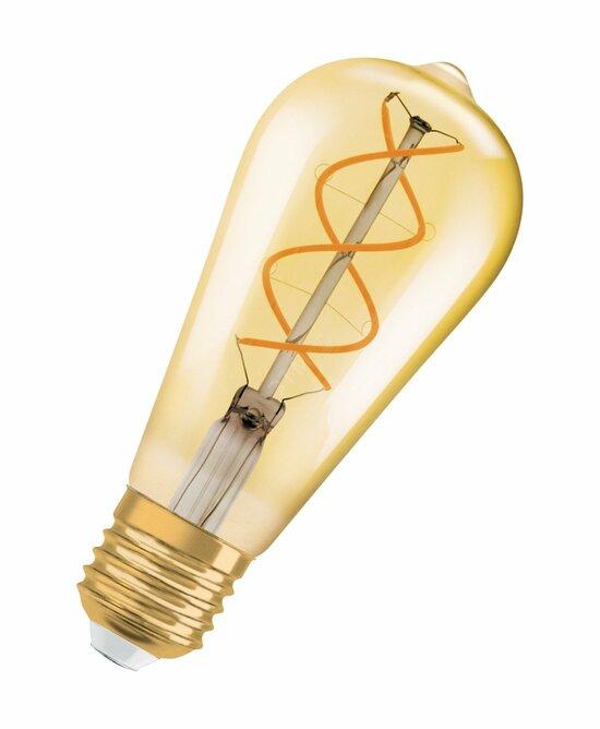Фото №2 Лампа светодиодная LED 4,5W Е27 Vintage 1906 CL Edison,филамент,GOLD,золотистая,дим,теплый Osram (4058075269965)