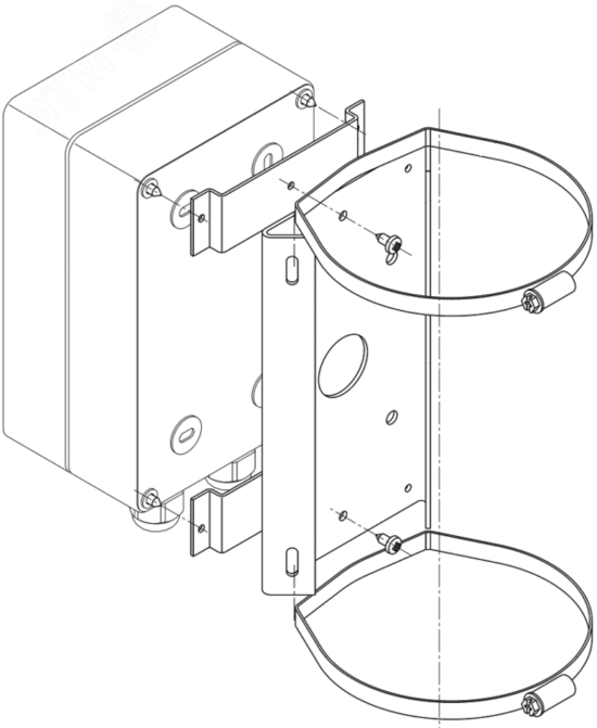 Фото №2 Кронштейн крепления для блоков питания на квадратные и круглые опоры 115 - 135мм (КС-3)