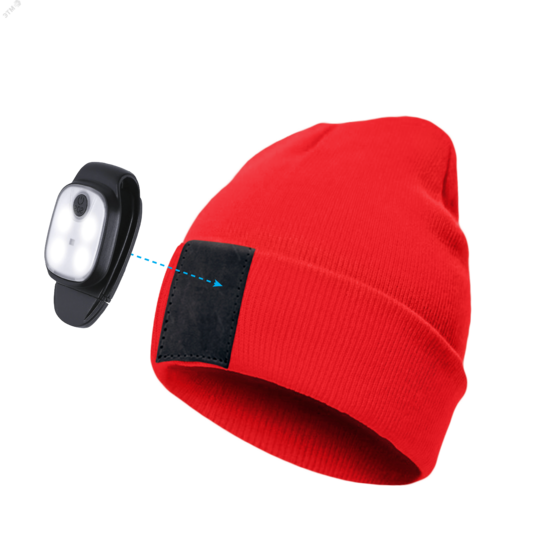 Фото №2 Фонарь-шапка 130Лм 3 режима 300мАч с клипсой      красная (KOCHat2_red)